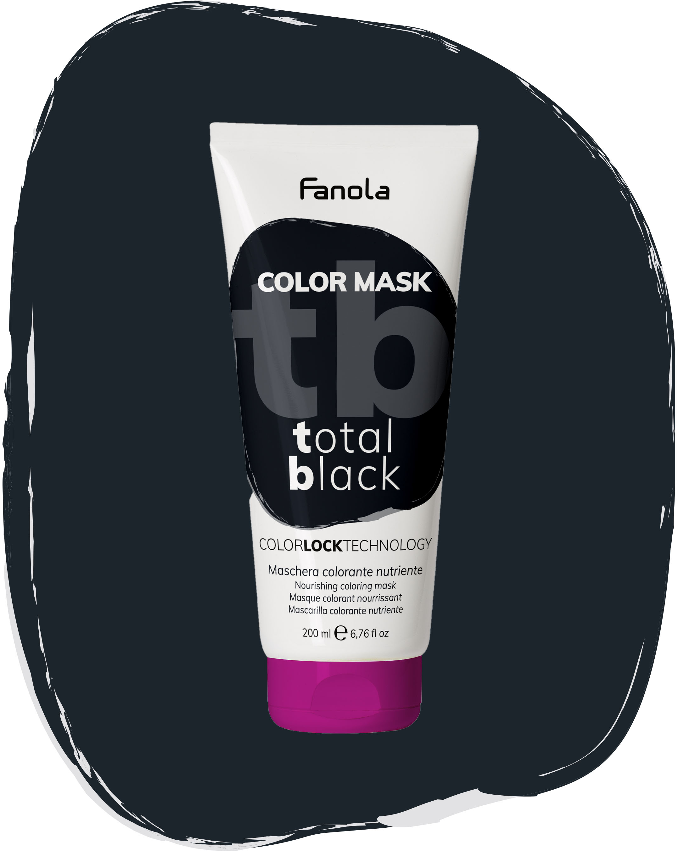 Fanola Color Mask Black — увлажняющая тонирующая маска для волос, 200 мл
